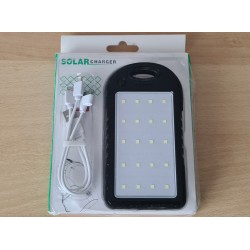 SOLARNI POLNILEC, ZUNANJA BATERIJA 5000mA, 2 x USB IZHOD 5V, POWERBANK