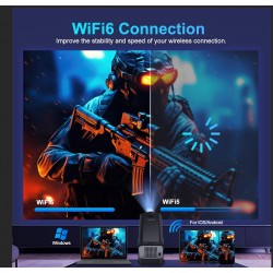 WIFI SMART VIDEO LED PROJEKTOR 4K, ANDROID 14, HIŠNI KINO,10000LM