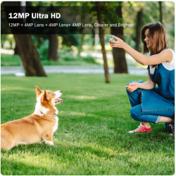 PRO IP VRTLJIVA KAMERA 12MP, 6K, VGRAJENE 3 KAMERE, SLEDI STORILCU