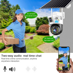 4G IP ZUNANJA KAMERA 8MP 4K, 2 KAMERI, SOLARNA, OGLED ŽIVE SLIKE