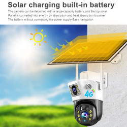 4G IP ZUNANJA KAMERA 8MP 4K, 2 KAMERI, SOLARNA, OGLED ŽIVE SLIKE