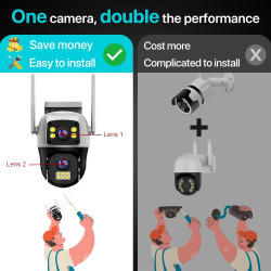 4G IP ZUNANJA VRTLJIVA KAMERA 6MP 4K, 2 KAMERI, OGLED ŽIVE SLIKE