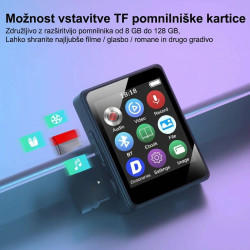 MP3/MP4 PREDVAJALNIK, BLUETOOTH, LED ZASLON, SNEMALNIK ZVOKA